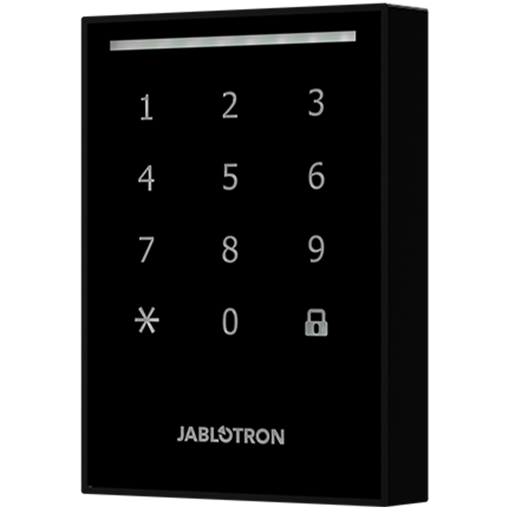 Jablotron BUS-Codetastatur mit RFID- und MIFARE-Leser, Outdoor, schwarz