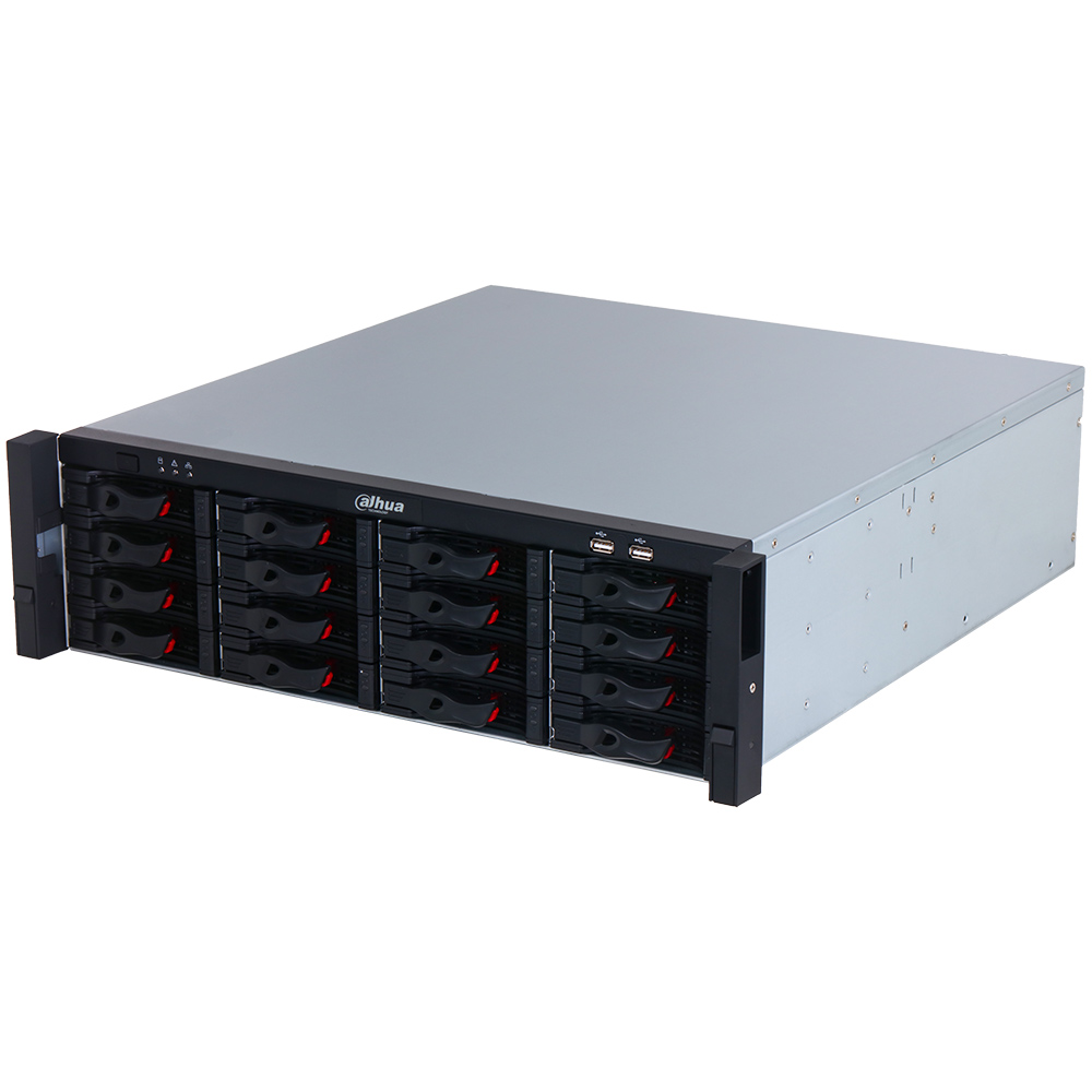 IP-Rekorder, 64 Kanäle, 16x SATA à 20 TB, 3U, schwarz