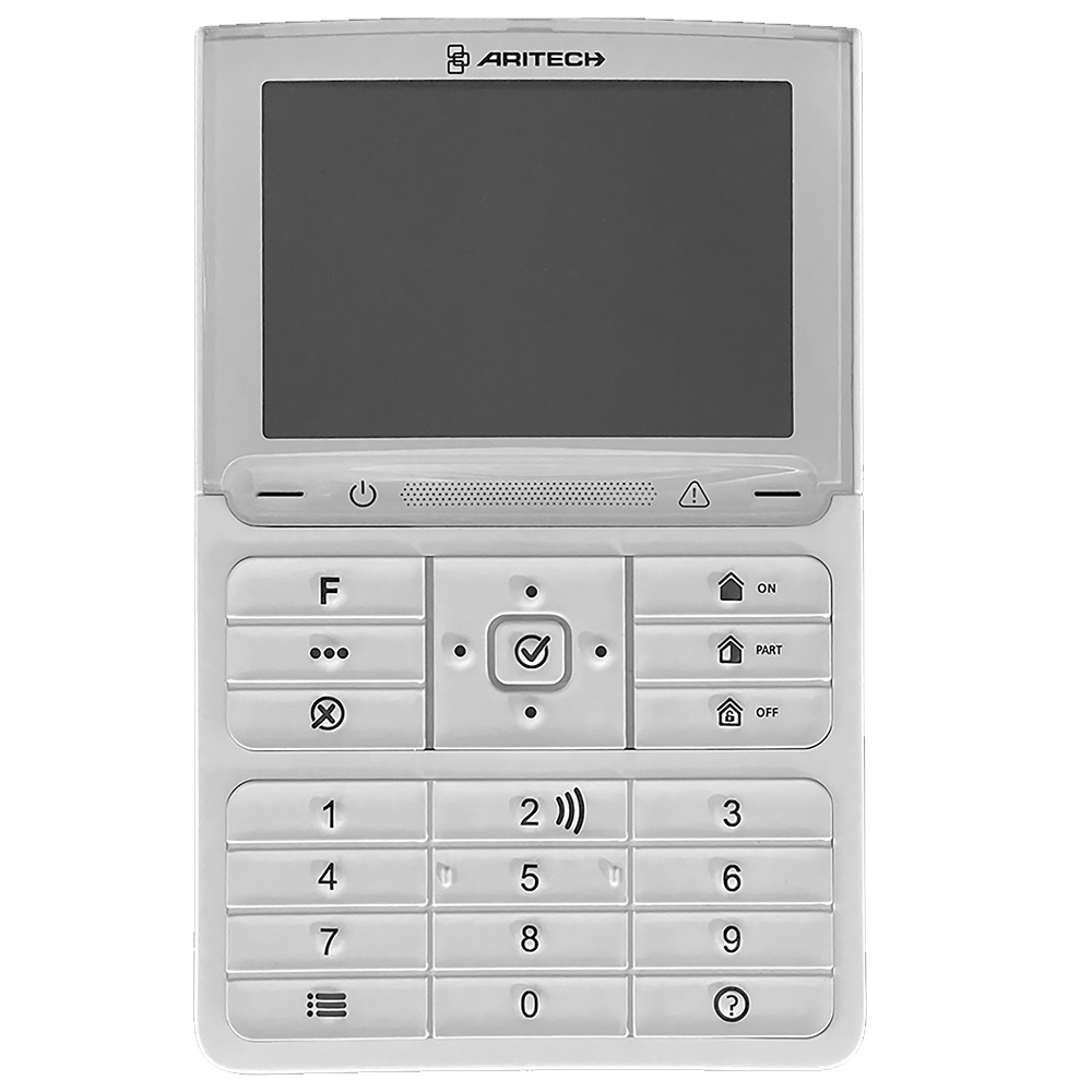 Aritech Axon-Bedienteil, mit LCD-Display, Summer, Tastenbeleuchtung und Mifare-Leser, weiss-2