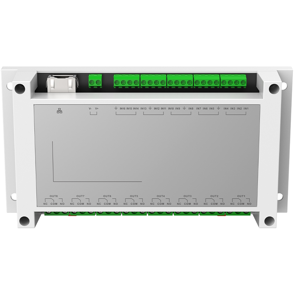 DIN-rail, Klemmenblock, LED-Indikatoren, grüne Anschlüsse, Industrie-Modul