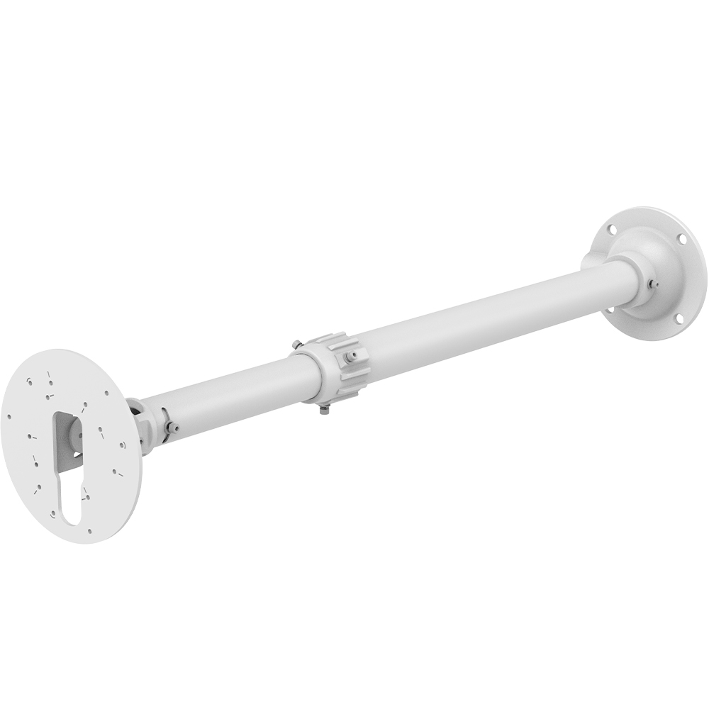 Deckenstangenhalterung, Länge 600 - 940 mm, Metall, Stahl, weiß