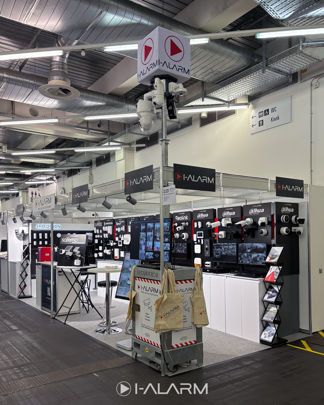 Sicherheitskamera, Alarmsystem, Kiosk, Messestand, Elektronik
