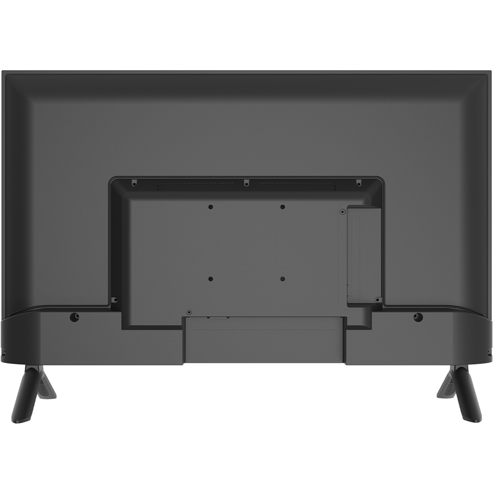 Rückseite Monitor in schwarz mit Standfüßen