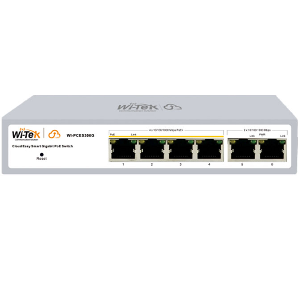 Witek PoE-Switch, 6 Ports, 4 Ports PoE, cloud managed, Desktop-1