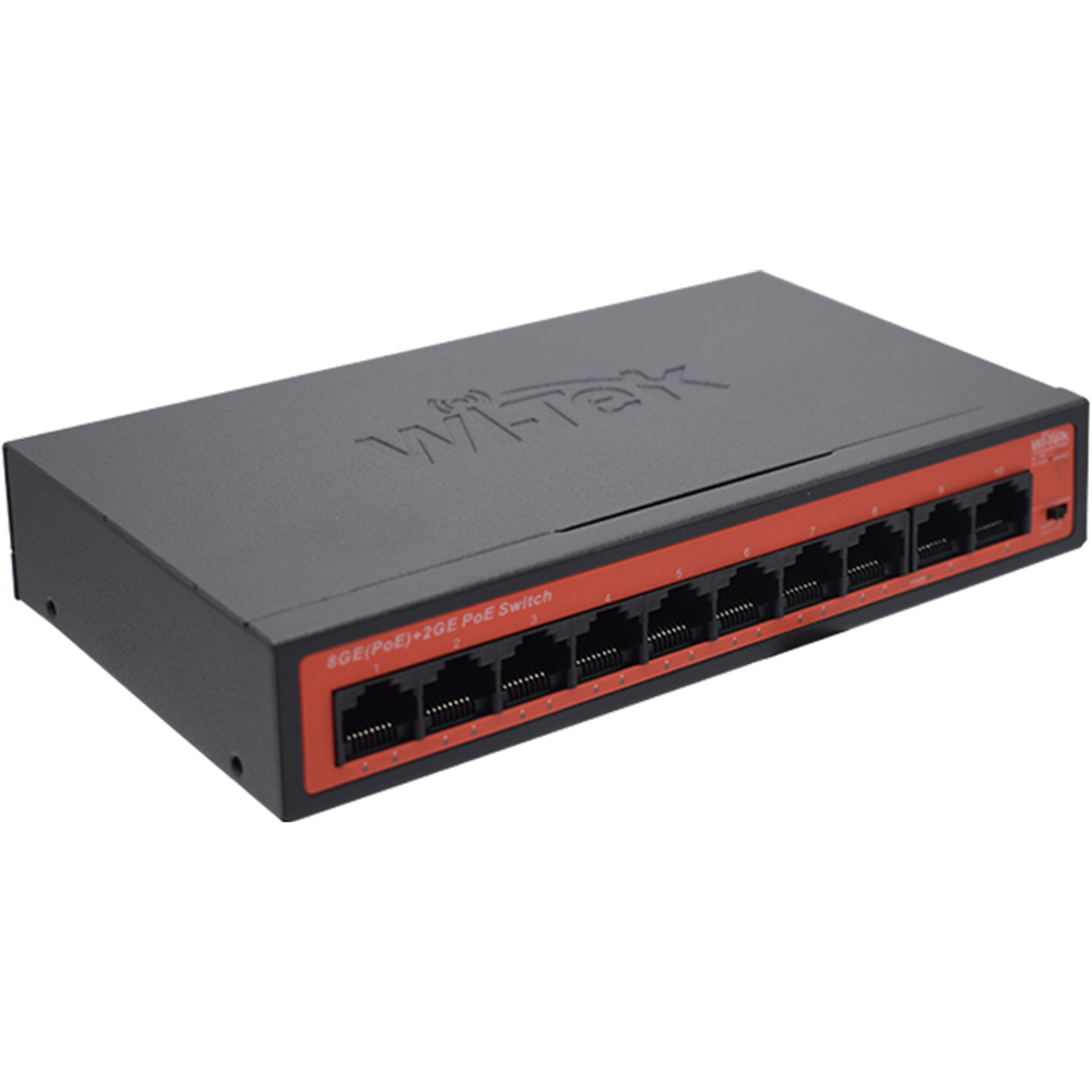 Witek PoE-Switch, 10 Ports, 8 Ports PoE, 250 m, Desktop-2