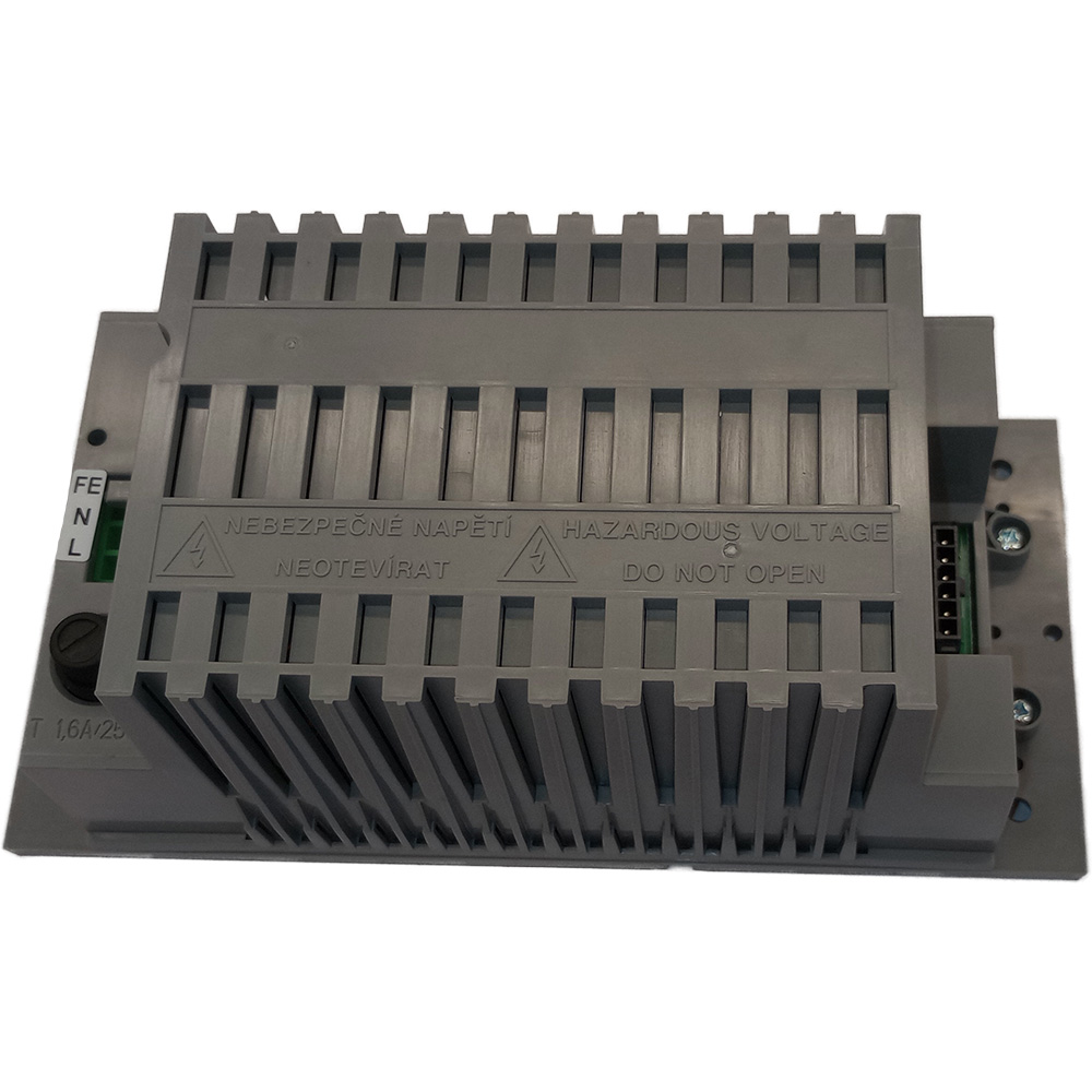 elektrisches Modul, Klemmenblock, DIN-Schiene Modul, Hochspannung, graues Kunststoffgerät