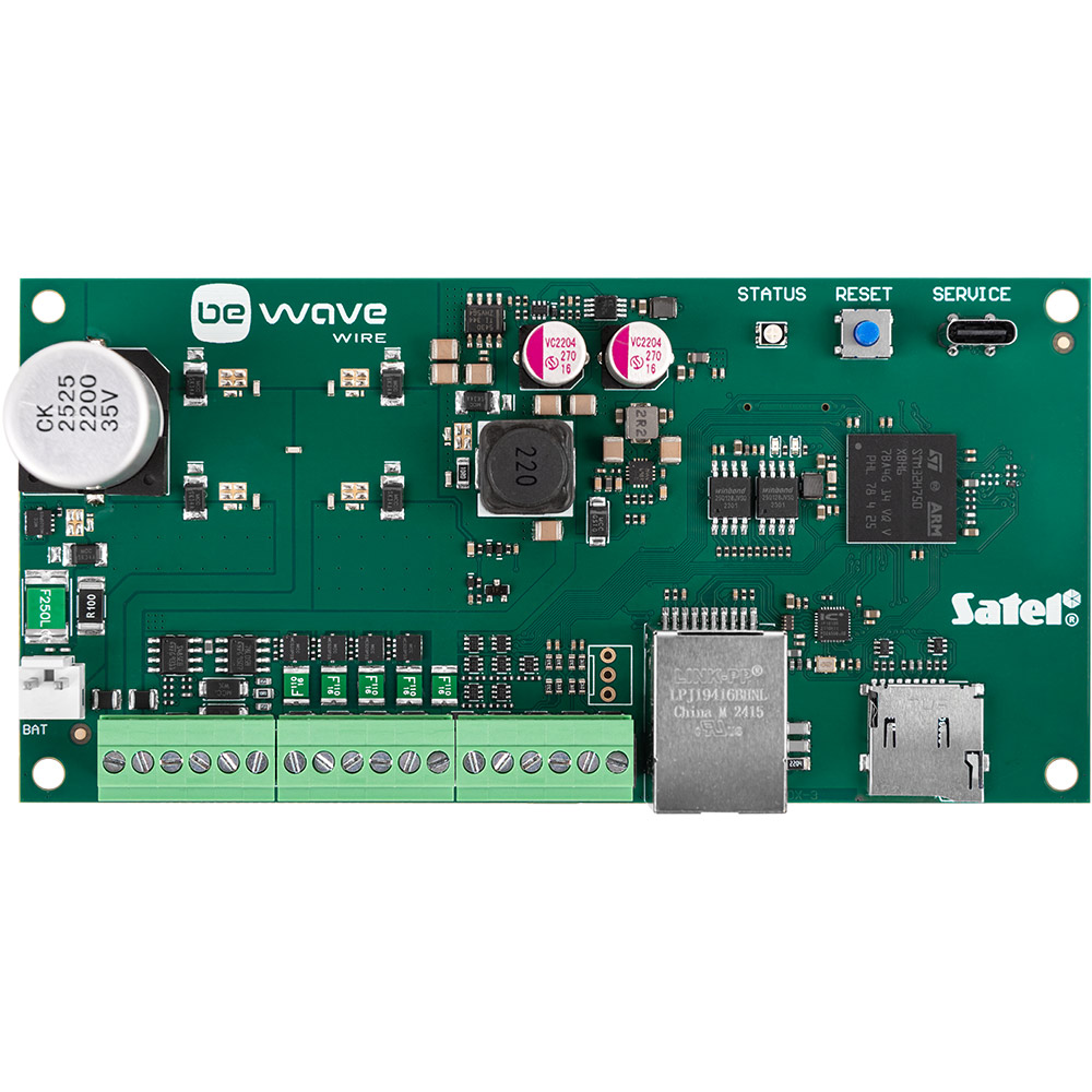Motherboard, Grüne Leiterplatte, RJ45 Ethernet-Anschluss, USB-Anschluss, Terminalblock
