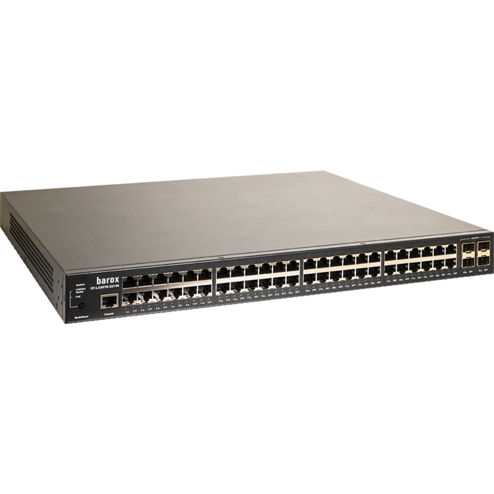 PoE-Switch, 52 Ports, 48 Ports PoE, 4 Ports SFP, managed, 19" Rack