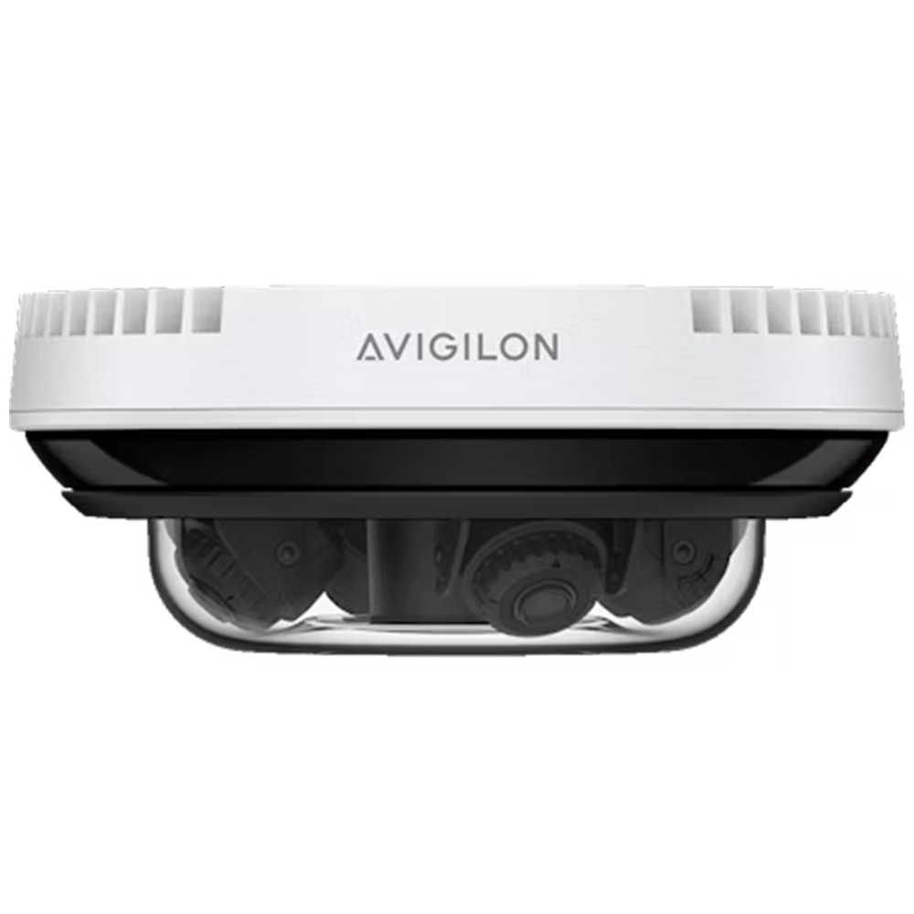 IP-Panorama-Kamera in weiß mit Avigilon-Branding