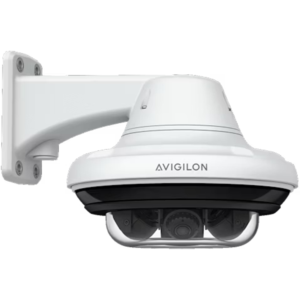 IP-Multisensor-Kamera in weiß inklusive Häneghalterung, mit Avigilon-Logo