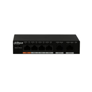 Dahua PoE-Switch, Hi-PoE, 4x Poe-Ports, 250m, 60W, PFS3006-4ET-60-V2