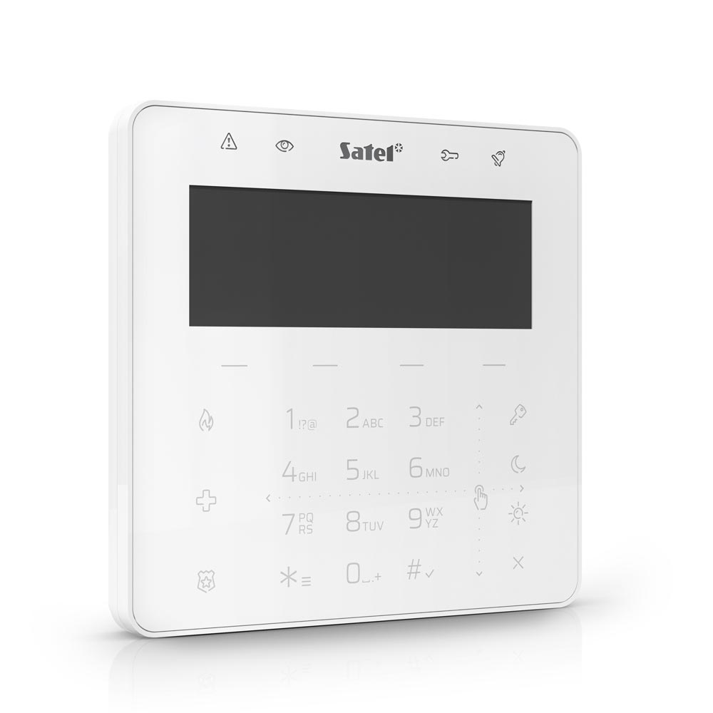 Satel Bedienteil weiß mit Display, Touch-Tastatur mit Mifare-Leser-2