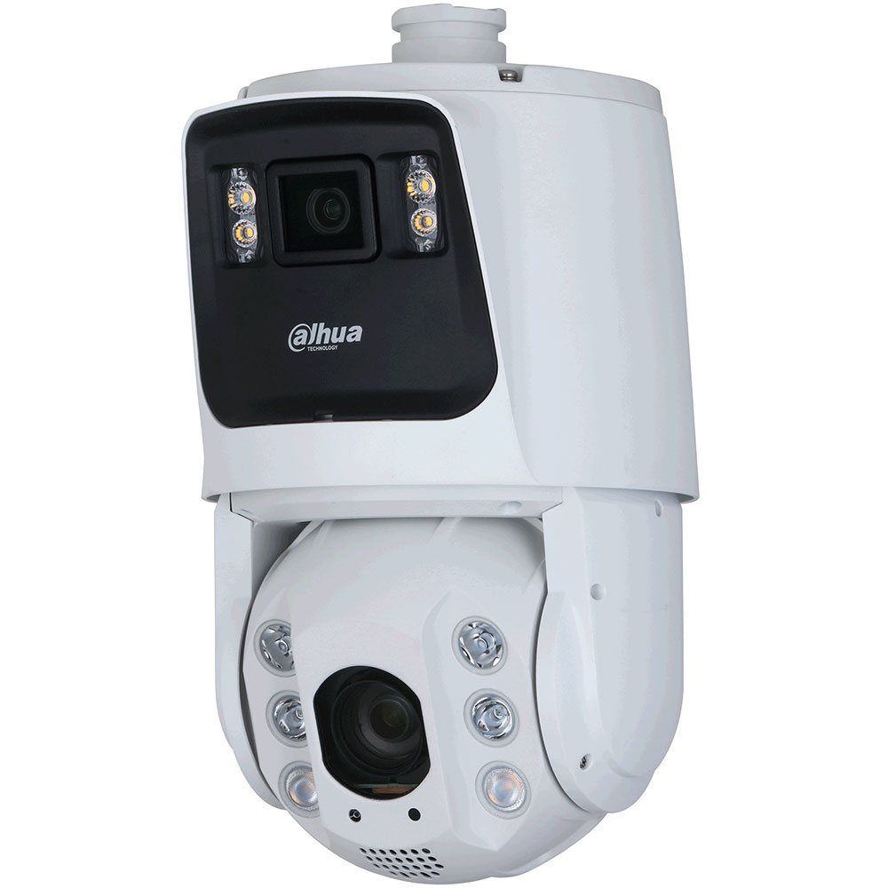 IP-Panorama-PTZ-Dome-Kamera, 2x 4 MP, 4/4,8 - 115 mm, IR 150 m, IP66, weiß