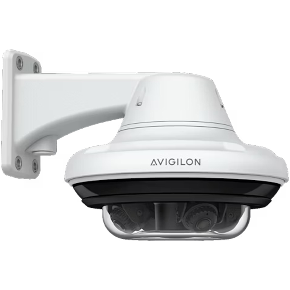 IP-Multisensor-Kamera in weiß inklusive Häneghalterung, mit Avigilon-Logo